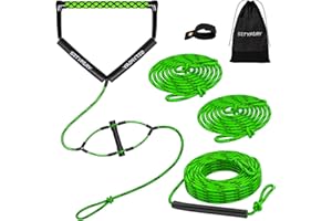 SETYPARY 75FT Wakeboard Rope and Handle, Floating Water Ski Rope for Watersports, 4 Sections Ski Ropes for Water Skiing, Kneeboarding, Wakeboarding
