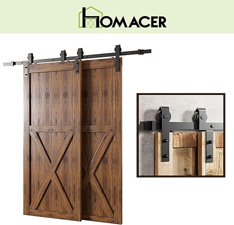 Amazon Com Homacer Sliding Barn Door Hardware Single Track Bypass