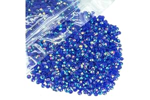 qiipii 3000PCS 5mm Royal Blue AB Resin Rhinestones for Crafting SS20 Flatback Jelly Stones Bulk Non-Hotfix Diamonds Crystals Gems for Face Eyes Makeup Mugs Tumblers Bottles DIY Crafts Clothes Shoes