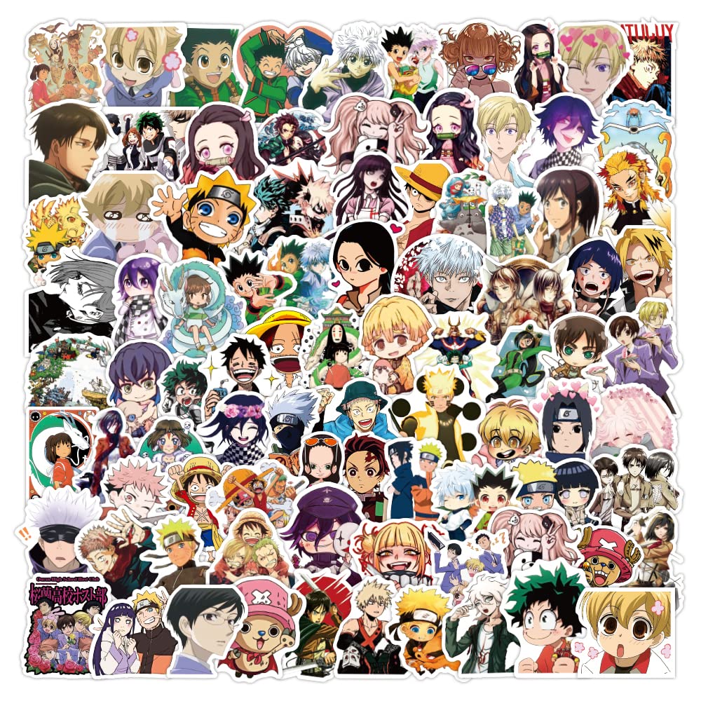 Anime Collection Sticker Pack 100pcs for Water Bottles Laptops Cars Skateboards Mens Cave Decorations Teens Adults Sticker — image 1