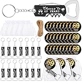 Jingmore 30 Set 60th Birthday Party Favors for Guests Bottle Opener Keychains Bulk Thank You Cards with Organza Gift Bags for Birthday Anniversary Souvenirs, Cheers to 60 Years