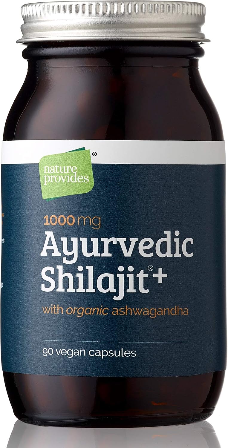 Ayurvedic Shilajit 1000mg & Organic Ashwagandha, 90 High Strength Caps, Fulvic Acid, Mineral Rich Supplement