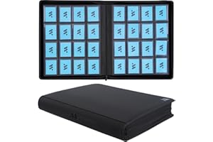 MORABTO Toploader Binder, Holds 640 Top Loaders,16 Pocket Top Loader Binders for 3" x 4" Rigid Cards,Toploader Card Binder for Hard Plastic Top Loaders -Black