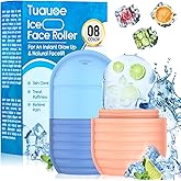 2Pcs Ice Roller for Face, Ice Face Roller, Reusable Silicone Ice Mold for Face, Facial Beauty Ice Roller Skin Care Tools for Shrink Pores Anti Wrinkle Reduce Puffiness (Blue + Pink)