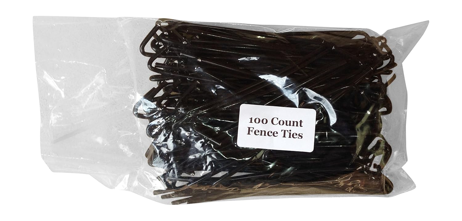 Black PVC Coated Aluminum Chain Link Fence Ties 100 Count Pack 6 1/2