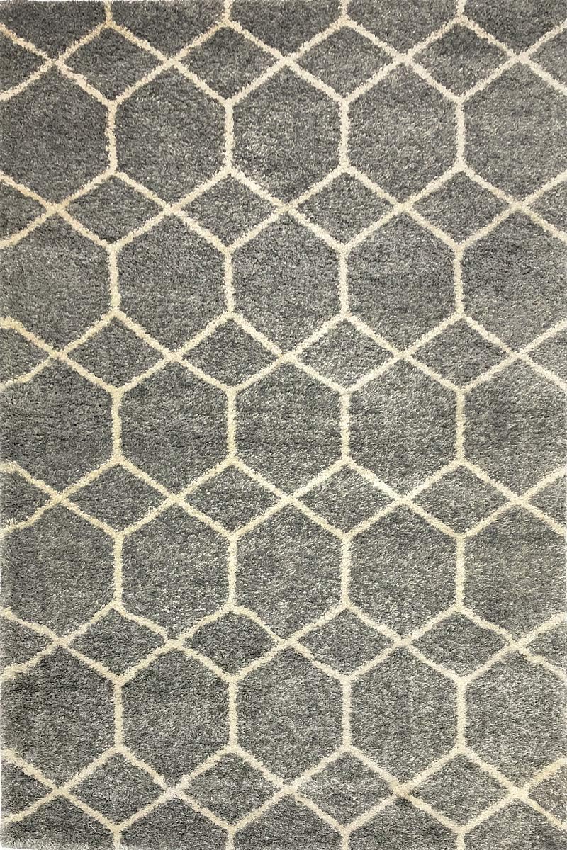 Modern Style Rugs Living Room Rug Soft Shaggy Woven Geometric Grey, Cream & Beige Large Floor