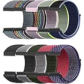 DKGKOO 10 Packs Nylon Band Compatible with 16mm 18mm 19mm 20mm 22mm Watch Bands Quick Release Replacement Wristband for Women Men, Adjustable Sport Stretchy Braided Solo Loop Strap