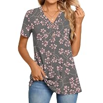 BISHUIGE Womens Summer Short Sleeve Irregular Hem