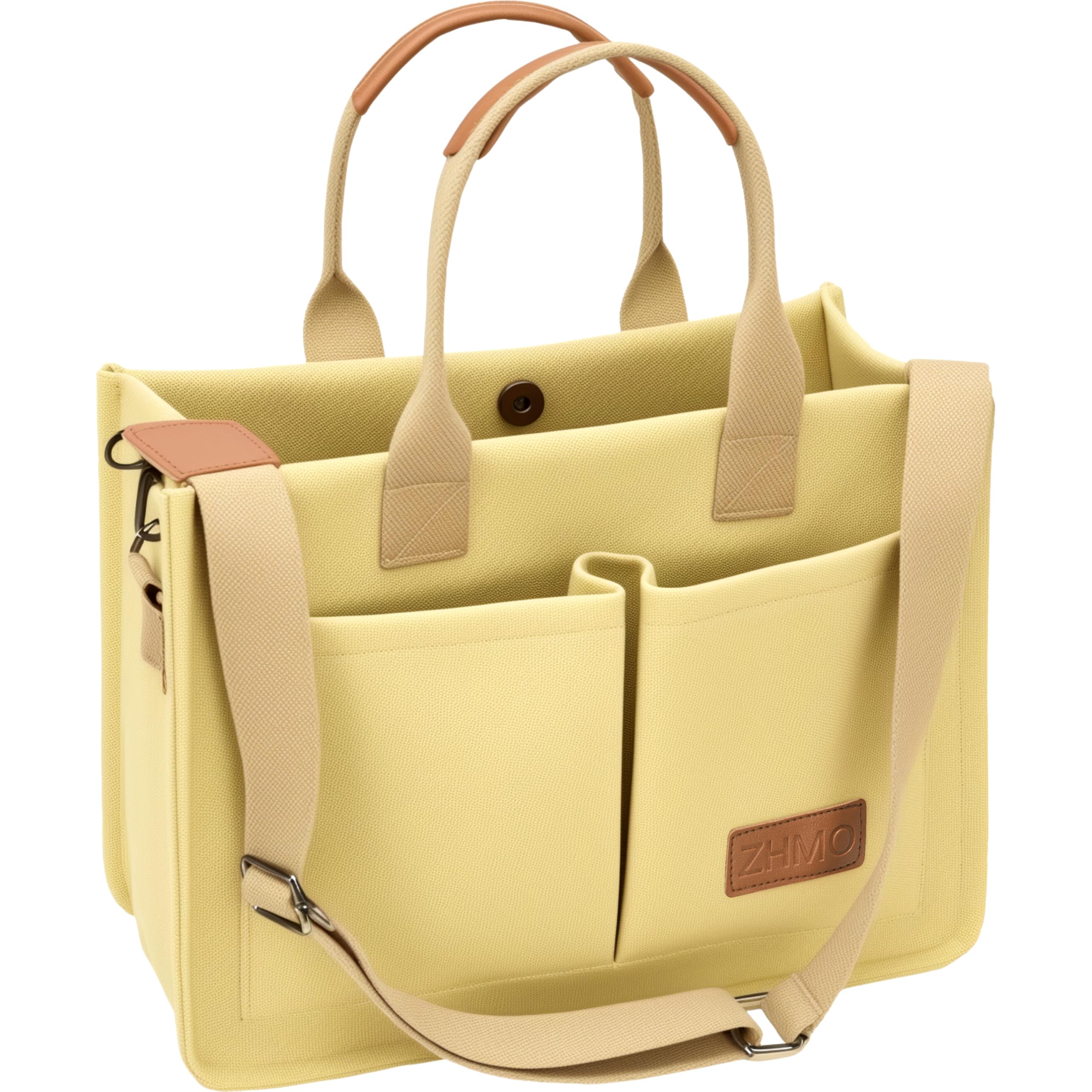 Photo 1 of Tote Bag for Women With Compartments and Pockets,Large Canvas Tote Women's Purse Crossbody Bags Work Laptop Book Bag Top Handle Satchels Handbags Shoulder Bag for Travel Nurse Church Gym Beach Office