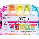 Tulip One-Step Tie-Dye Kit Neon, Party Activity, Permanent Fabric Dye, Vibrant Colors, Easy Clean-up, Makes 10 Bottles, Includes 5 Bonus Refill Packs, 8 Fun Techniques Included