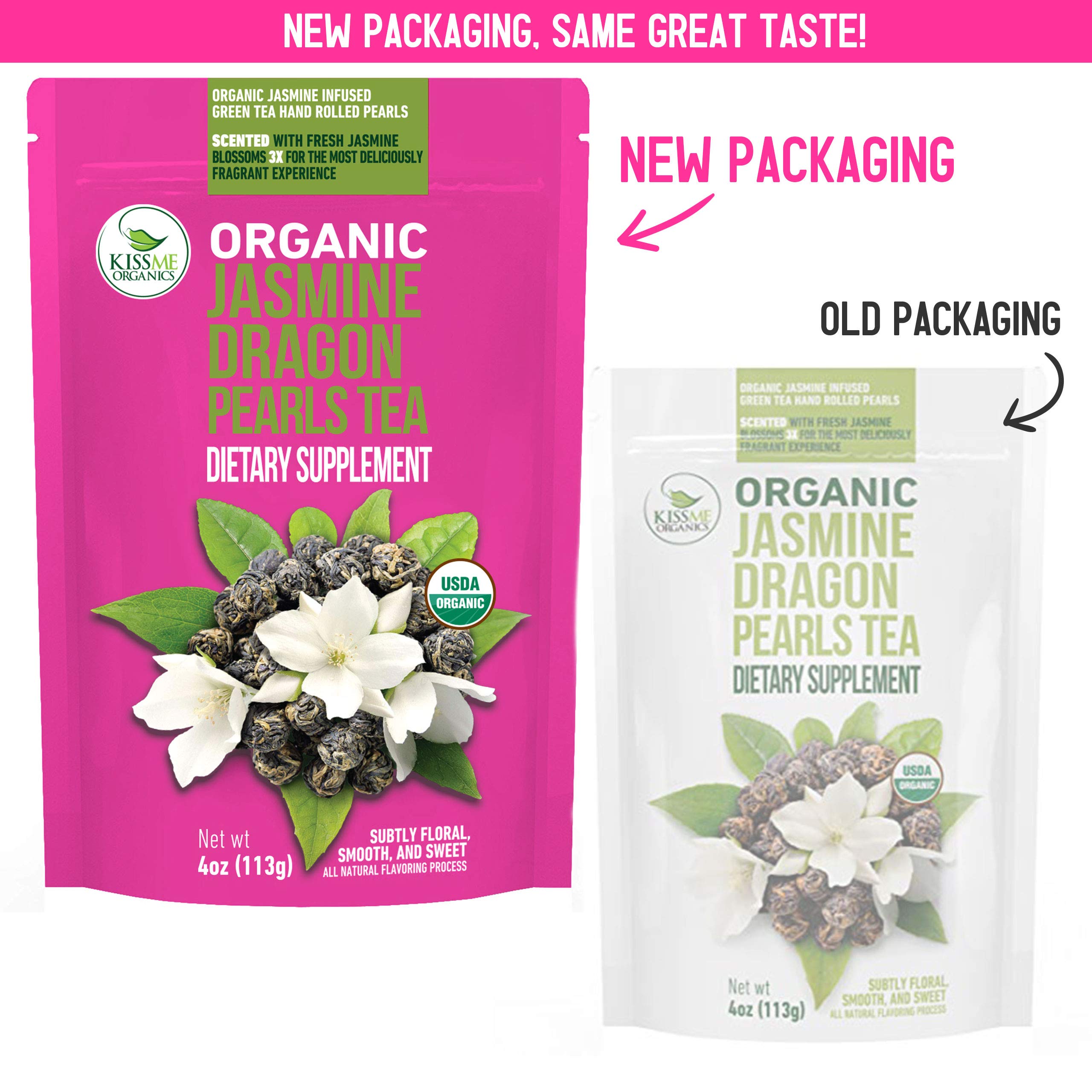 Jasmine Dragon Pearls Green Tea Premium Flavor Organic Tea Jasmine