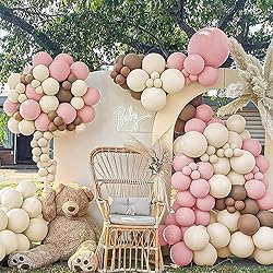 RUBFAC 129pcs Ivory white Balloons Different Sizes