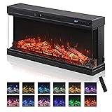 WAMPAT 36 inch 3-Sided Glass Electric Fireplace