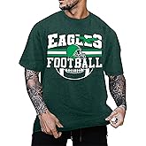 PNORATM Football Shirt for Men: Game Day Season Shirts Football Team Fans Short Sleeve Tops