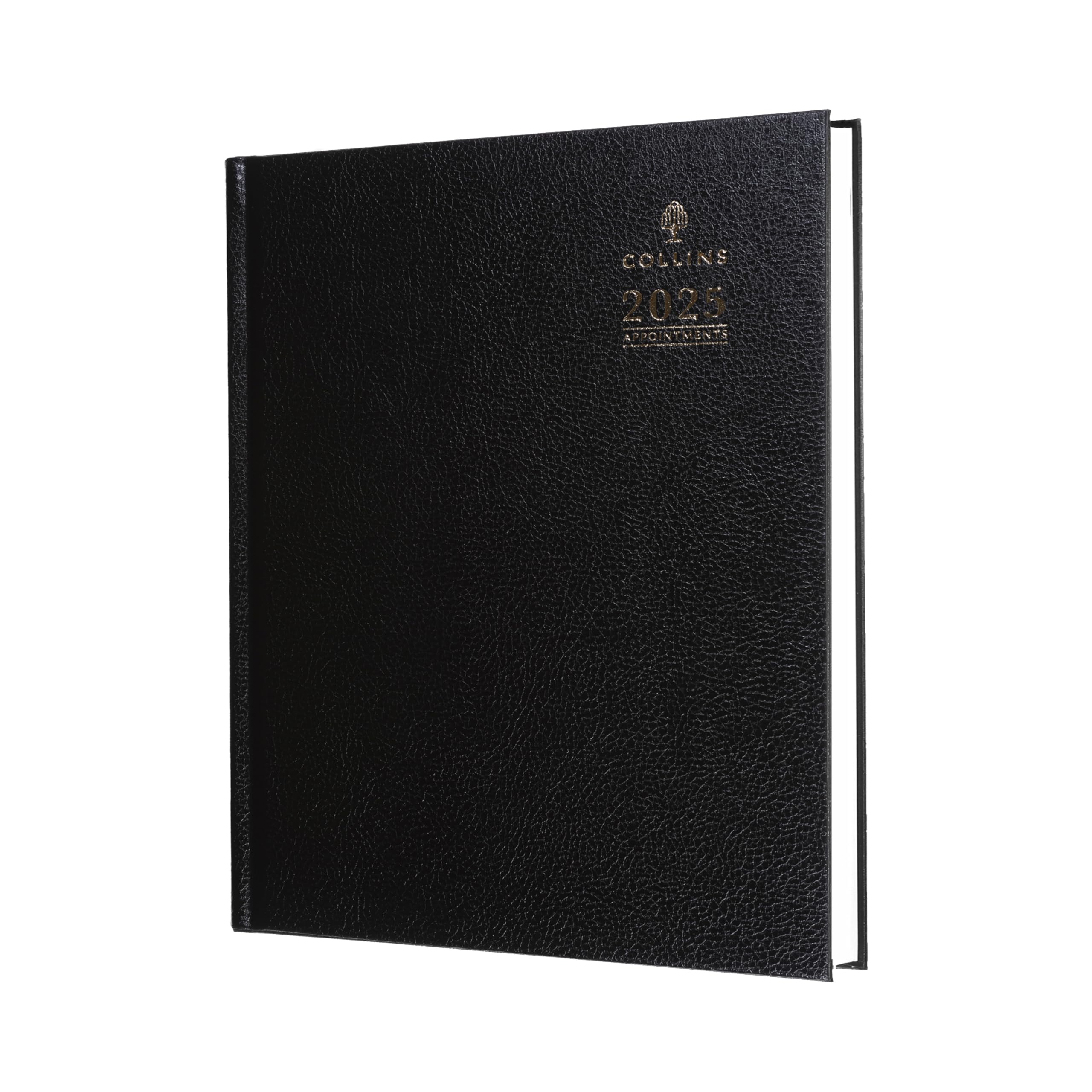 Collins Standard Desk 2025 Diary for Professionals - Quarto Week to View Business Diary (Appointments) - Black - (A36.99-25) - Premium Business Planner with Hardback Leathergrain Covers