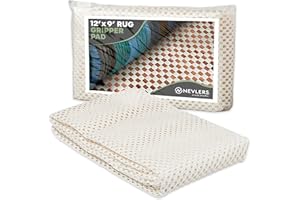 Nevlers 9'x12' White Rug Gripper for Hardwood Floors & Other Surfaces | PVC Carpet Pad | Open Weave Rug Pad Non Slip Design | Customizable Non Slip Rug Pads | Anti Skid Rug Gripper & Carpet Gripper