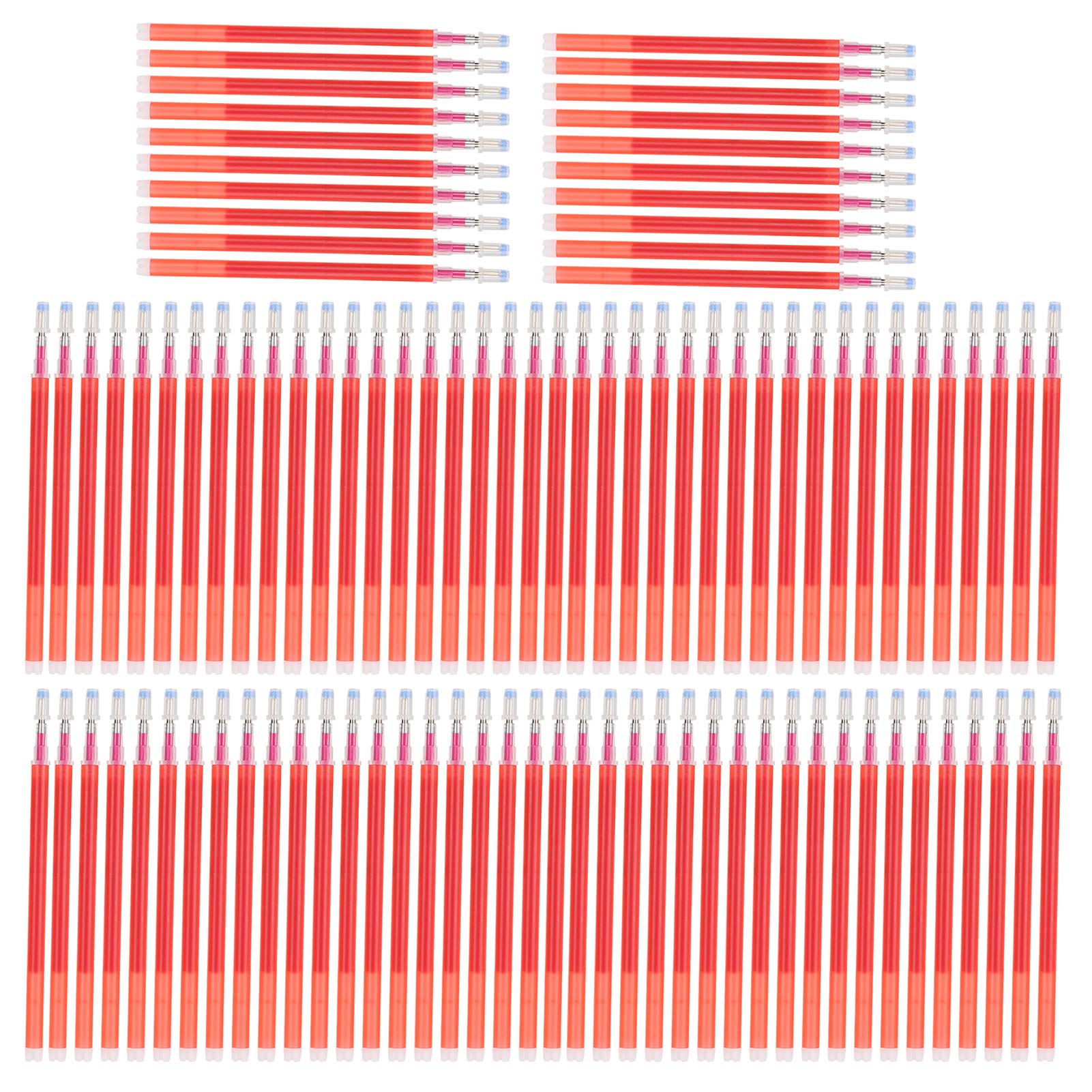 Pssopp 100pcs Heat Erasable Pens Refill Fabric Marking Pens Erasable Fabric Marking Pens Auto-Vanishing Pen Quilting Dressmaking (red)