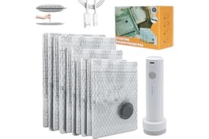Cordless Travel Vacuum Storage Compression Bag Set, USB Rechargeable Handheld Pump for Clothing Travels, Luggage and Suitcase