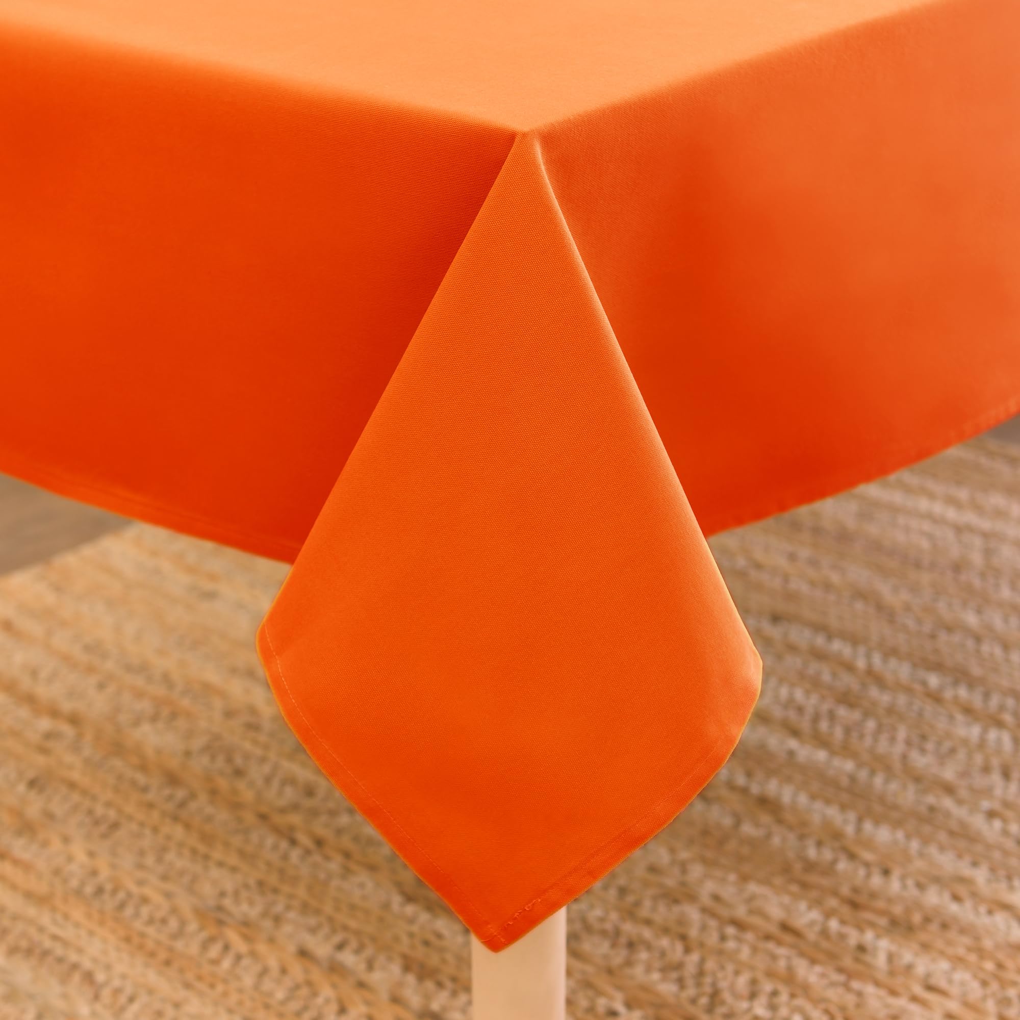 Encasa XO Dining Table Cover | 56x91 in Cotton Canvas Rectangular Tablecloth | Machine Washable, Orange Table Cloth for Indoor & Outdoor Dining, Durable, Easy-Care | Suitable for Any Occasion
