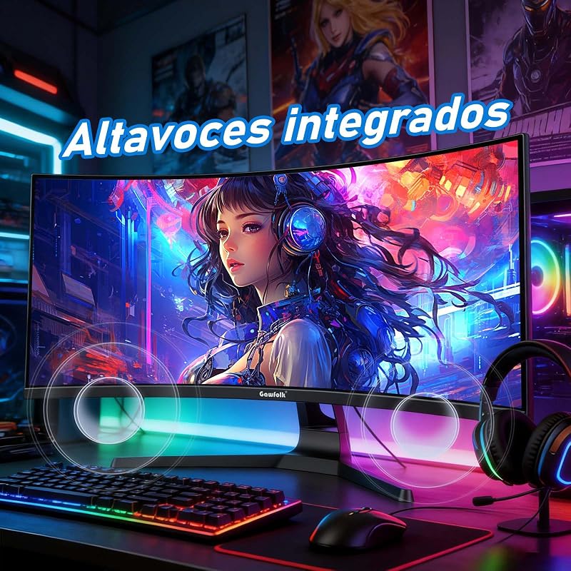 Monitor Gaming Curvo 34 Pulgadas, UWQHD, 3440×1440p, 200Hz — foto 7 de 8