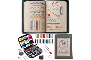 Upgraded Embroidery Stitch Book Kit, 106 Patterns With Tools & Tutorials, 86 PCS Beginner Embroidery Kit, Portable All-in-One