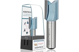 KEENTECH Router Bits, C4 Grade Carbide Tipped Straight Bit for General Routing, Industrial Grade Cutting Tools for Woodworkin