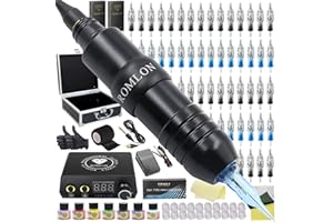 Romlon Tattoo Kit Professional Complete Tattoo Gun Kit Tattoo Machine Kit 40Pcs Tattoo Cartridges Needles LCD Power Supply Tattoo Practice Skin Ink Tattoo Accessories for Beginners and Tattoo Artists