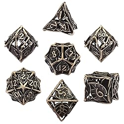 AUSTOR Metal DND Dice Set 7 Pieces Leaf DND Dice