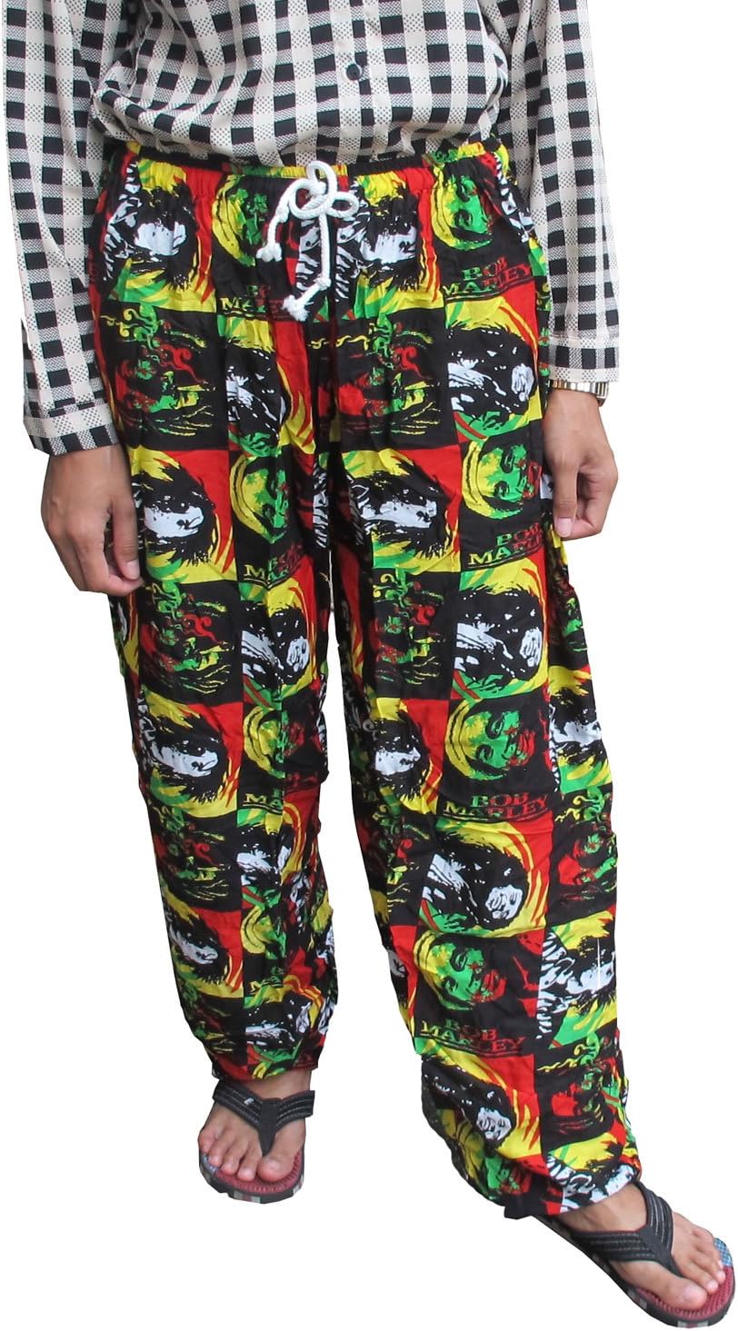 Welcome2Bangkok Lovely BOB Marley 100% Rayon One Size Women's Print Exercise Yoga Harem Trousers