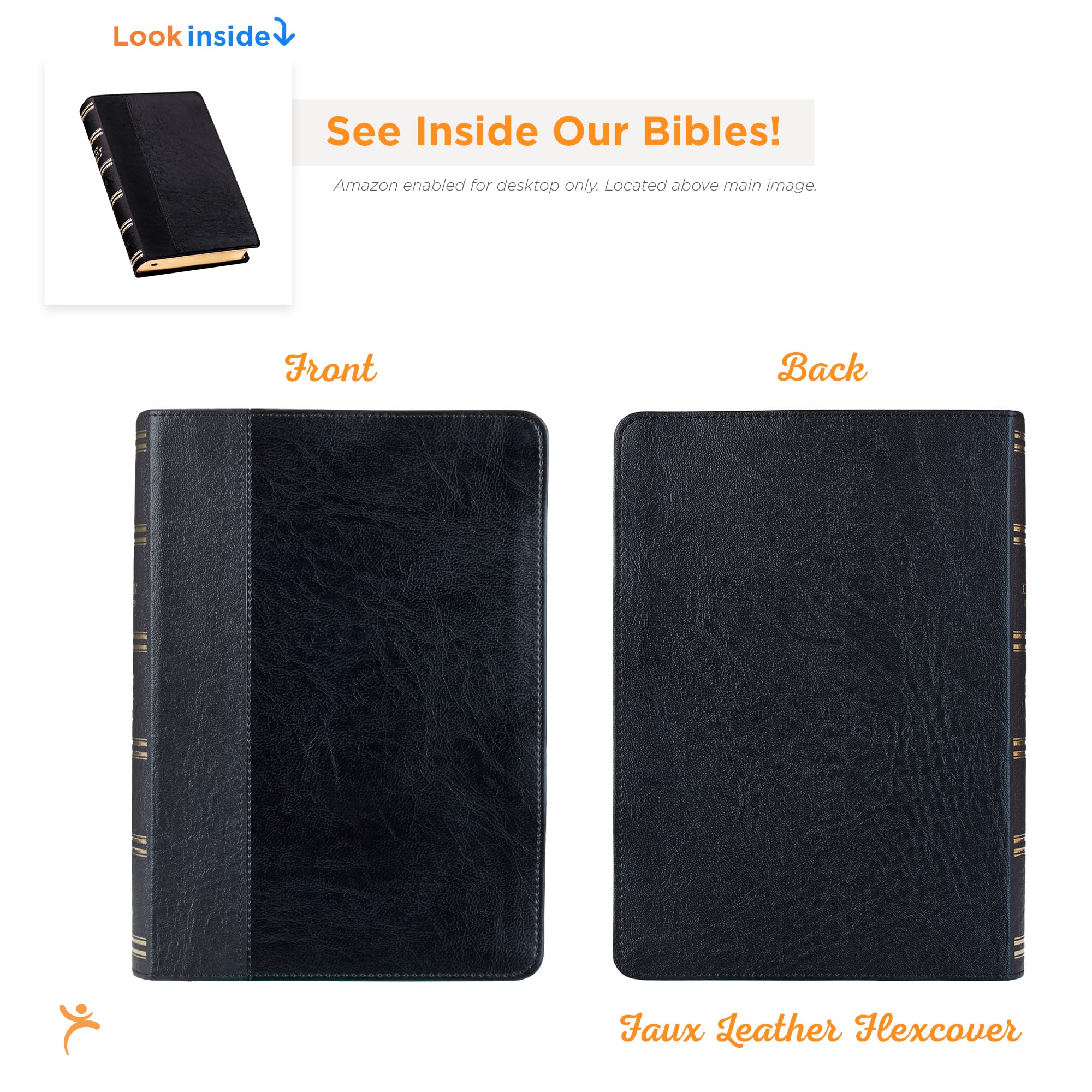 KJV Holy Bible, Giant Print Standard Size Faux Leather Red Letter Edition - Thumb Index & Ribbon Marker, King James Version, Black Two-tone (KJV Standard GP Editions)