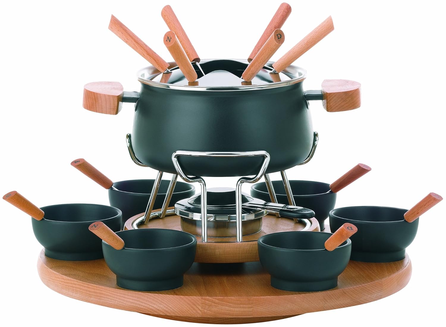 kela Fondue Carousel Natura, Stainless Steel Brown/Black/Silver, 39 x