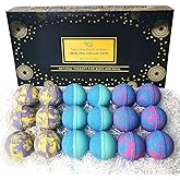 Aromatherapy Bath Bombs Set for Women & Men! Healing Essential Oil Bath Bombs Gift Box with 18 Large Natural Moisturizing Bath Bombs. Bulk Wrapped Bath Bombs Gift Set for Dry Skin