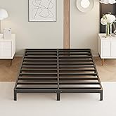 Yicensen 9 Inch Queen Bed Frame Rounded Corner Legs No Box Spring Needed, Heavy Duty Metal Queen Size Platform Bed Frame, Easy Assembly, Noise Free, Black