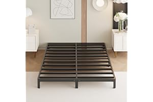 Yicensen 9 Inch Full Bed Frame with Rounded Corner Legs, Heavy Duty Full Size Metal Platform Bed Frame No Box Spring Needed, Easy Assembly, Noise Free, Black