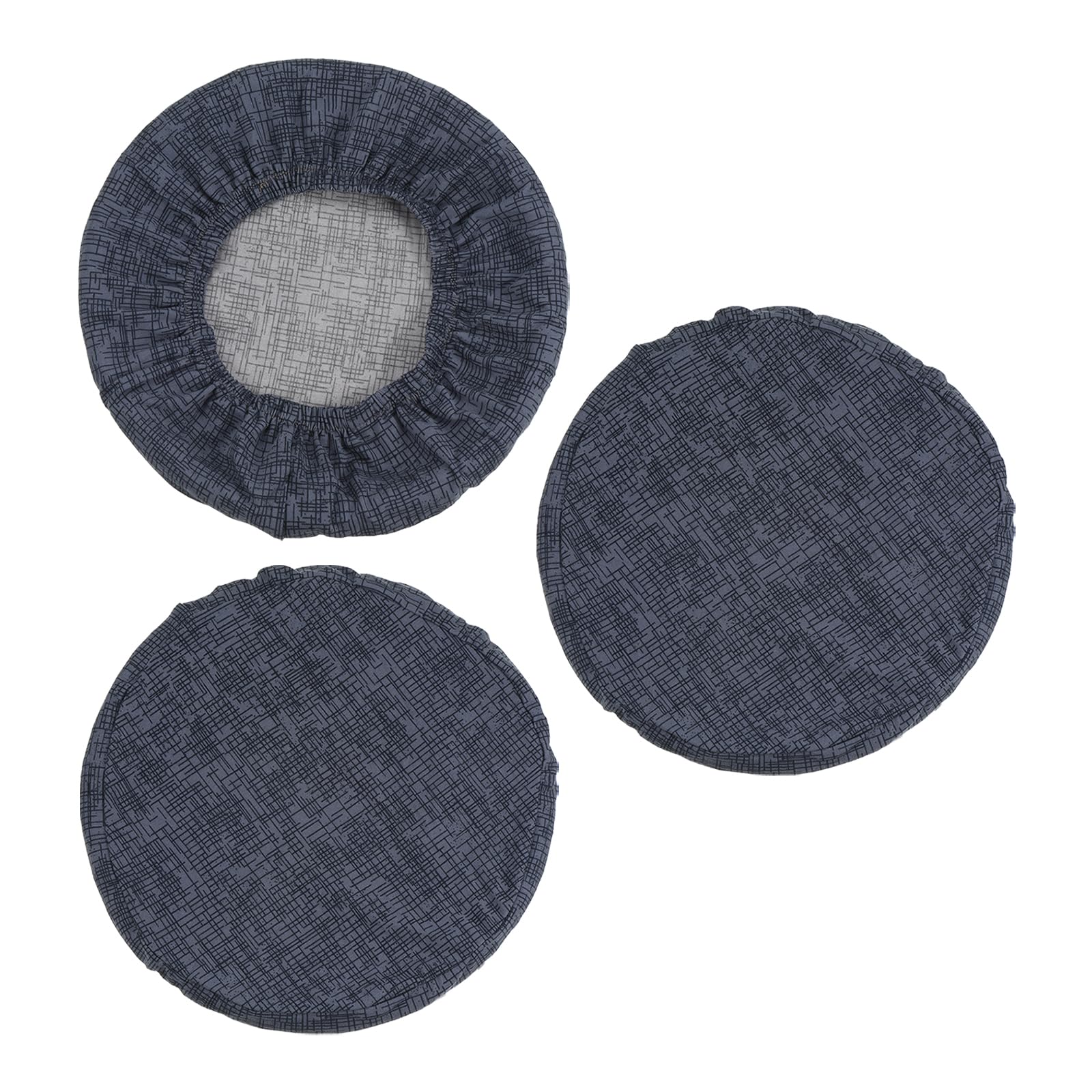 PATIKIL Round Bar Stool Cover, 3 Pack Elastic Bar Stool Cover Washable Seat Cushion for Diameter 12"-14" Chair, Dark Gray