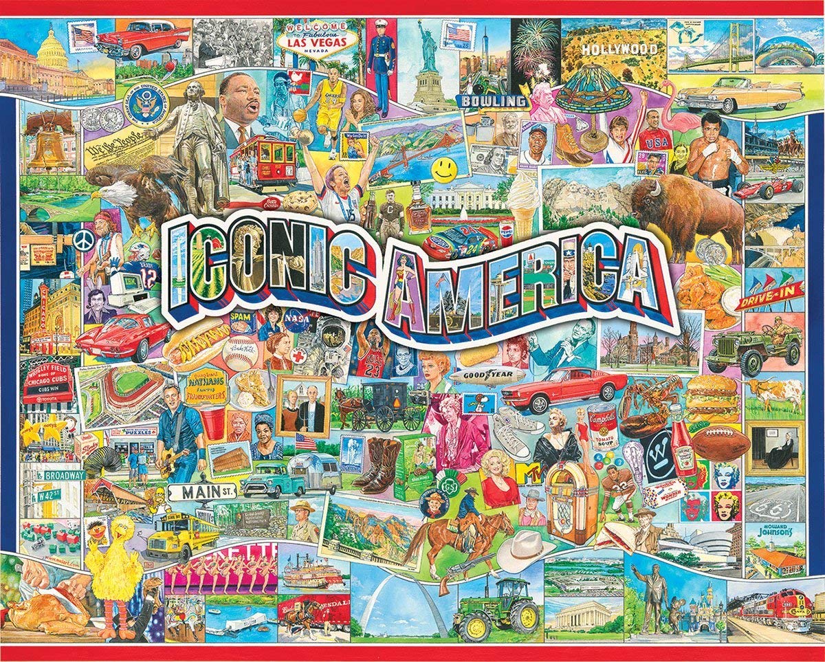 White Mountain Puzzles Iconic America 1000 Piece Puzzle, 1 EA