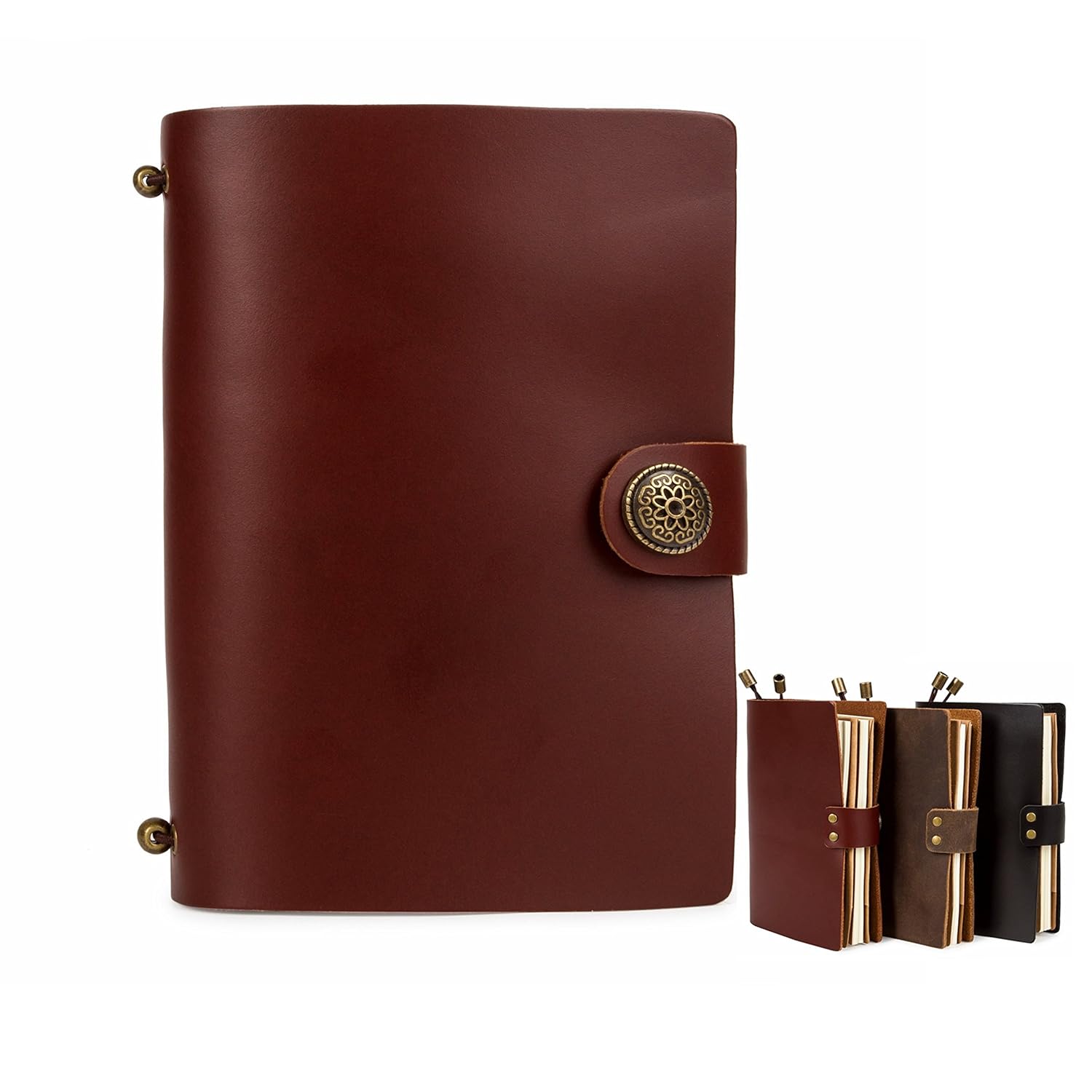 Leather Travel Journal Personal Organiser, UBaymax Bound Refillable