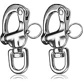 Necmetu Snap Shackle 316 Stainless Steel Swivel Shackle Sailing Halyard, Quick Release Snap Hook Boat Shackles Sailboat Hardware for Sailing Rigging Shackles
