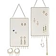 2-Pack Gold Diamond Earring Holders - Wall Mounted Jewelry Organizer With Hooks