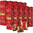Red Delight Milk Chocolate Diamond Truffles - 1.55 oz, Pack of 10 - Smooth Nut-Filled Treats - Kosher, No Added Sugar, Gluten-Free - Creamy European-Style Confection