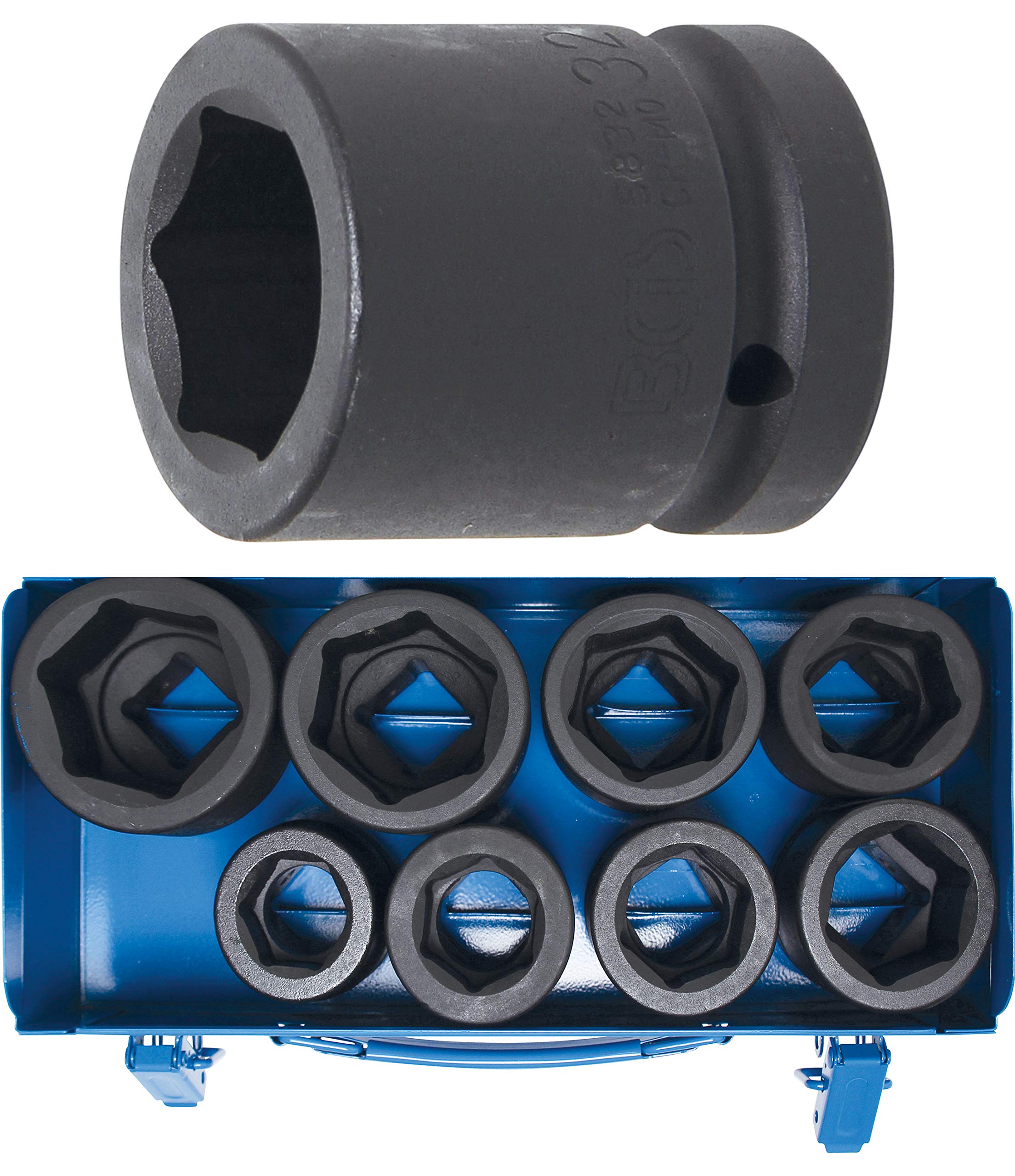 BGS 5245 | Impact Socket Set, Hexagon | 25 mm (1") Drive | 27 - 50 mm | 8 pcs.