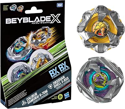 Beyblade X Calibur Samurai 6-70M BX & Obsidian Shell 3-85S BX Dual Pack