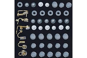 MENIALA Earring Pads TPE Material (Better Than Silicone), 8 Sizes, Clear, White, Comfort Cushions for Clip-on Earrings (Kit 3)