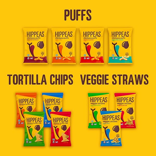 HIPPEAS CHICKPEA PUFFS, GROOVY WHITE CHEDDAR, GLUTEN FREE SNACKS, DAIRY FREE, VEGAN, 8OZ BAG, 3G PROTEIN, 2G FIBER, CRUNCHY, NUTRITIOUS, BAKED PLANT PROTEIN SNACK, NON-GMO, KOSHER