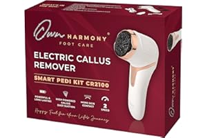 Own Harmony Electric Callus Remover with Vacuum - Foot Care for Women - Professional Pedicure Tools for Powerful Pedi Care Vac - 3 Rollers Electric Feet File CR2100 - Best for Hard Dry, Cracked Heels