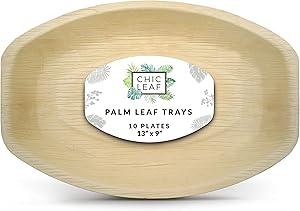 Chic Leaf Palm Leaf Platter Disposable Bamboo Plates 13