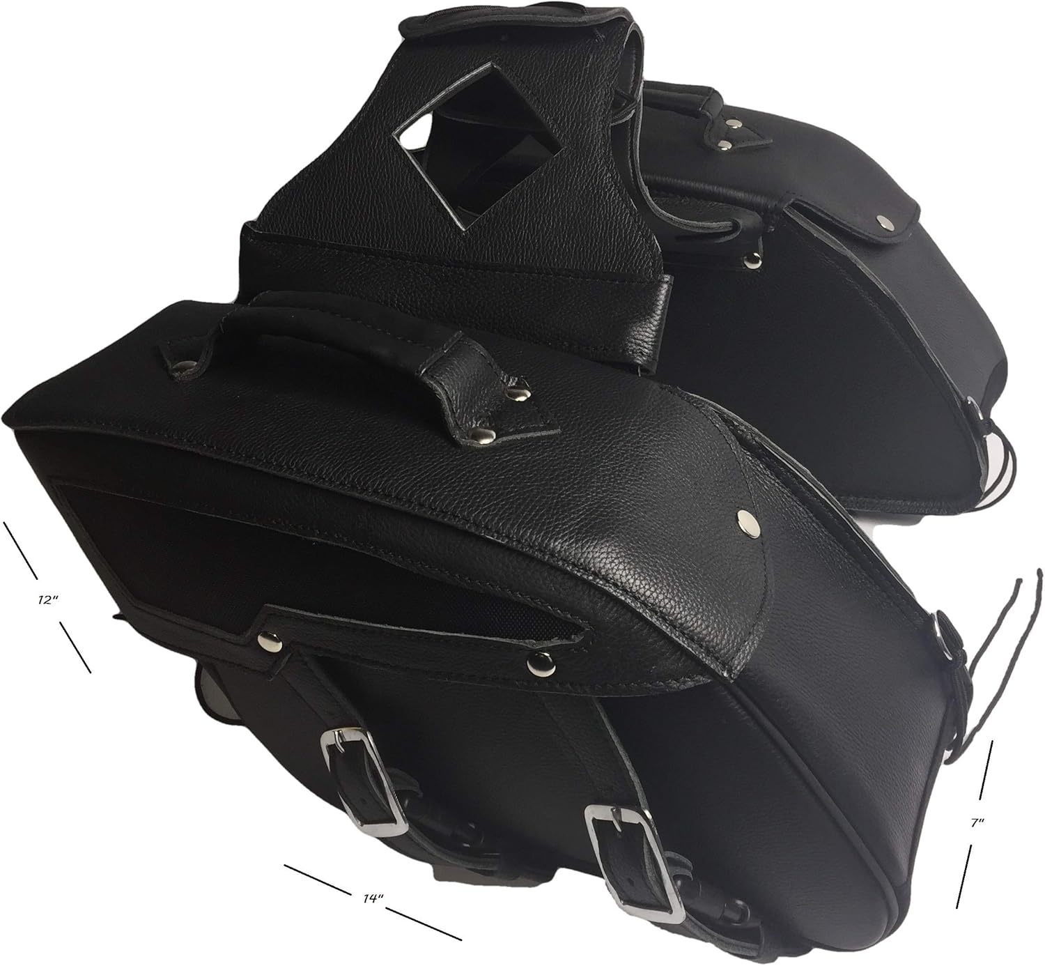 Motorcycle Leather Saddlebags two straps for Victory Vegas