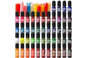 CANDLE AIDER Candle Dye - 48 Vibrant Colors Liquid Oil-Based Dye for Candle Wax, Higly Concentrated Coloring for DIY Beeswax, Gel, Soy Wax Making, Easy to Color - 6ml/Bottle (46 * 6ML)