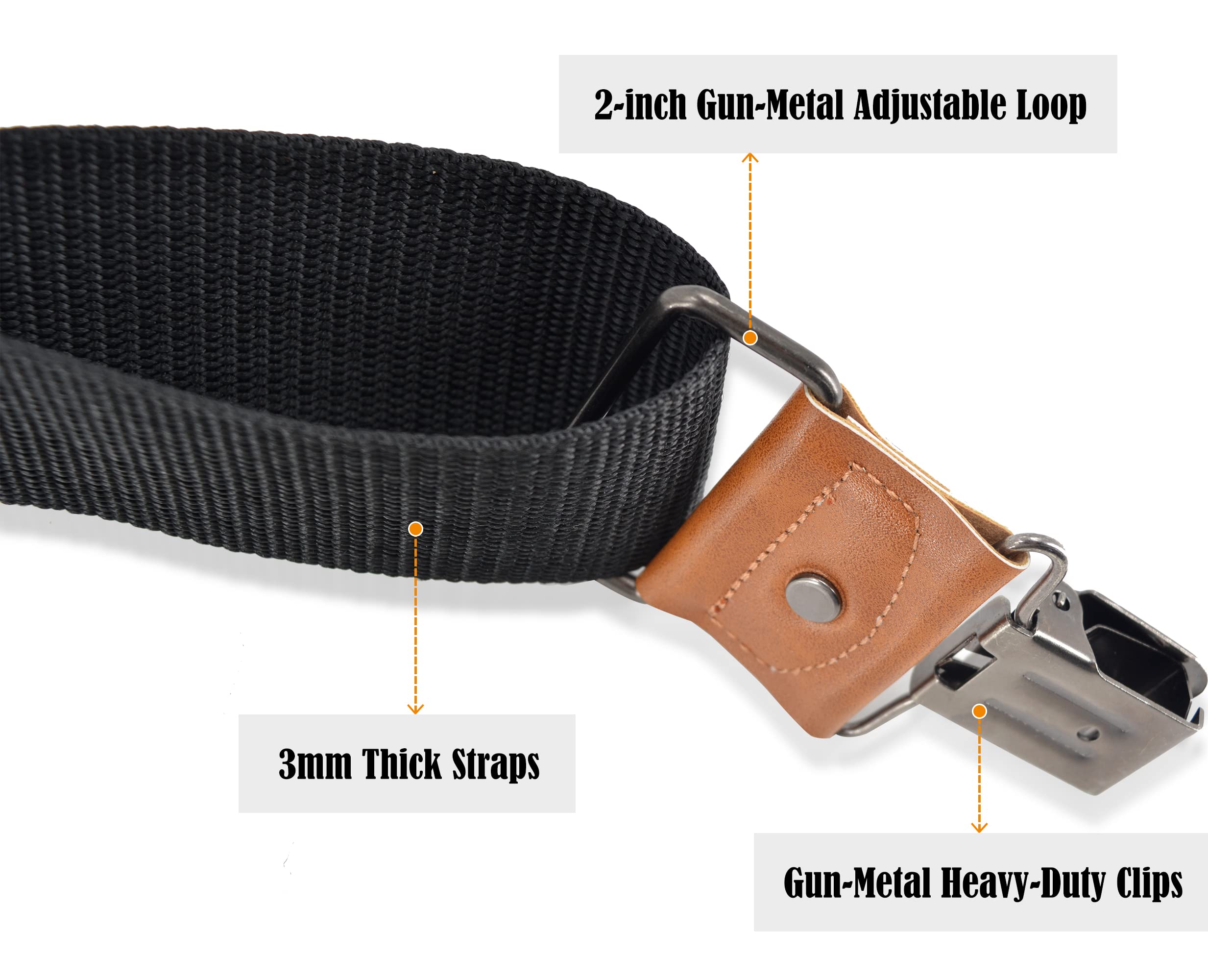 WELKINLAND 2Inch Suspenders for men heavy duty, Men's suspenders, Big Black suspenders for men, Black suspender man for jeans, Heavy Duty Work suspender for man