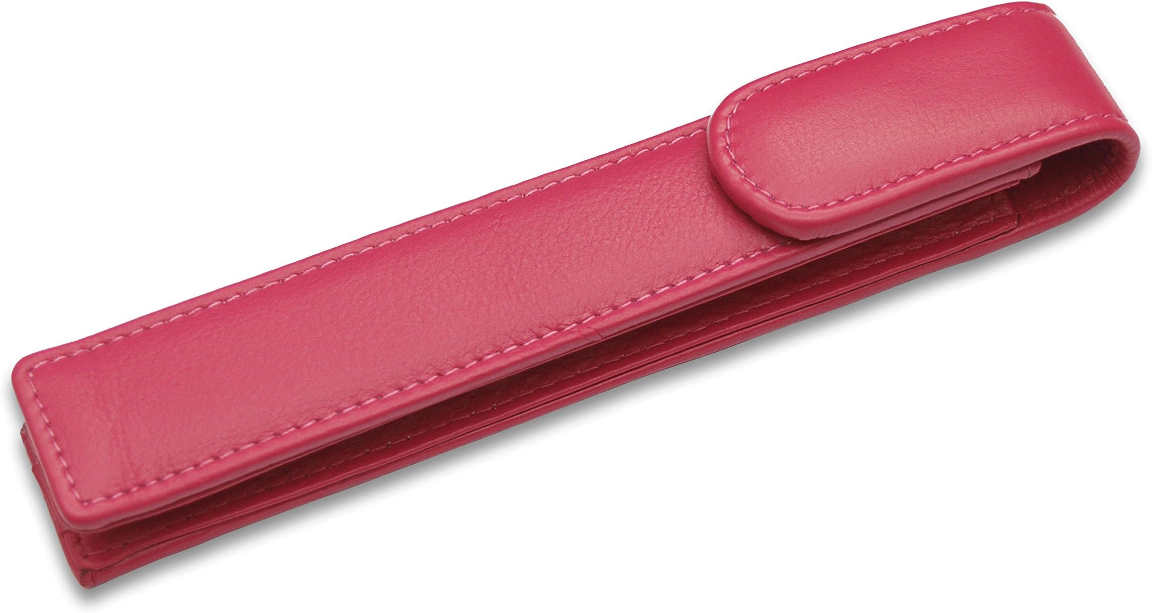 Europens Single Magnetic Leather Pen Case - Pink